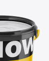 Opened Glossy Paint Bucket Mockup