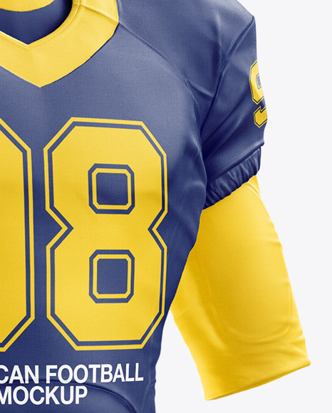 American Football Mockup - Half Side View