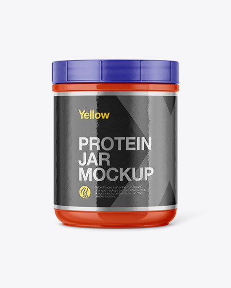 Glossy Protein Jar Mockup