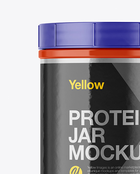 Glossy Protein Jar Mockup