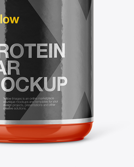 Glossy Protein Jar Mockup