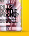 Clear Bottle with Metallized Pills Mockup