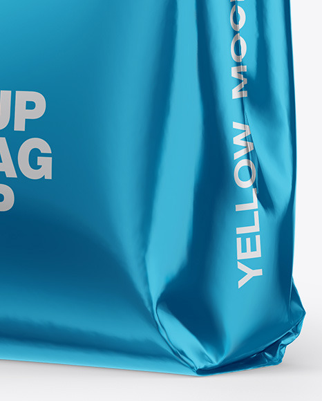 Metallic Stand-Up Bag Mockup - Half Side View