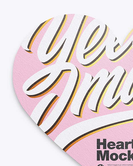 Textured Heart Shaped Card Mockup