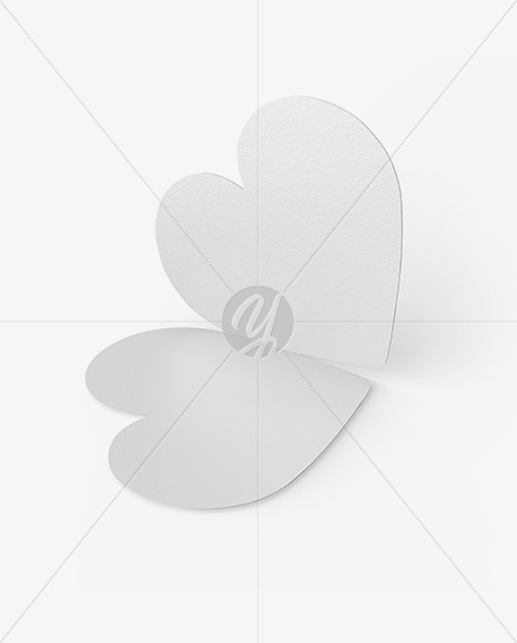 Two Textured Heart Shaped Cards Mockup