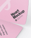 Two Textured Heart Shaped Cards Mockup