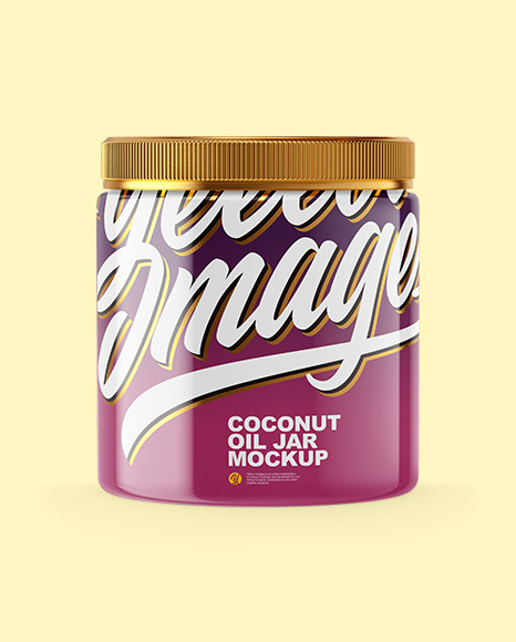 Coconut Oil Jar Mockup - Front View