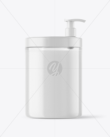 Clear Jar with Pump Mockup