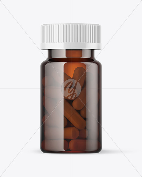 Amber Pills Bottle Mockup Amber Pills Bottle Mockup