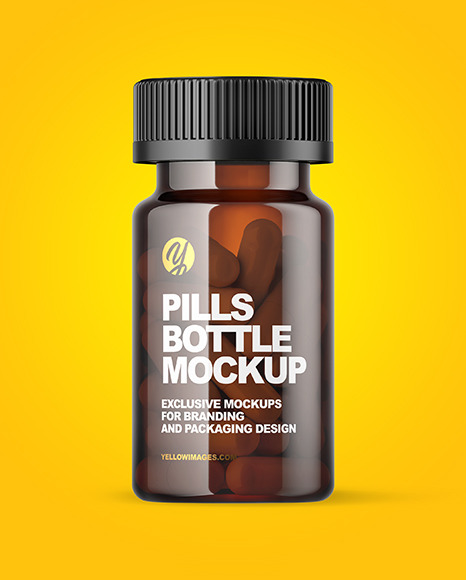 Amber Pills Bottle Mockup Amber Pills Bottle Mockup