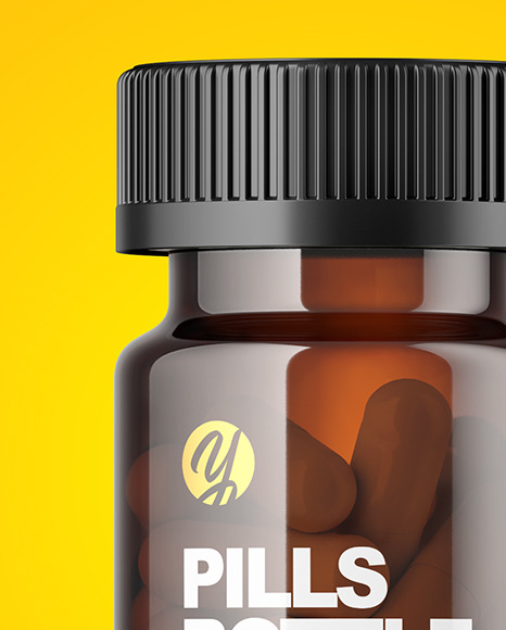 Amber Pills Bottle Mockup Amber Pills Bottle Mockup