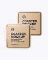 Kraft Beverage Coasters Mockup