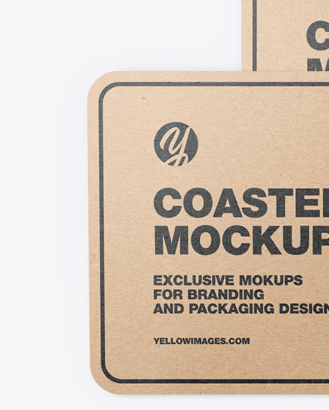 Kraft Beverage Coasters Mockup