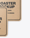 Kraft Beverage Coasters Mockup