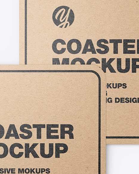 Kraft Beverage Coasters Mockup