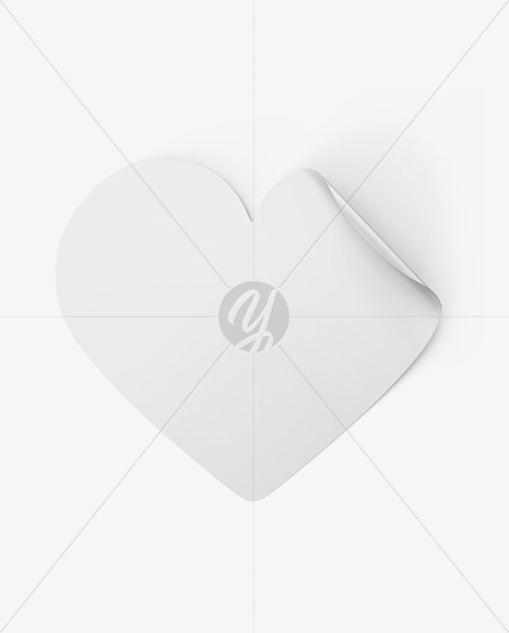 Matte Heart Shaped Sticker Mockup