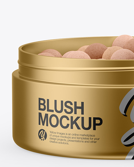 Metallic Jar with Blush Mockup