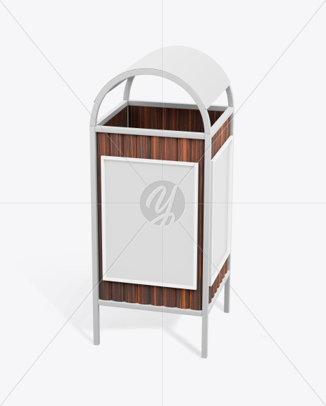 Advertising Rubbish Bin Mockup - Top Half Side View