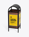 Advertising Rubbish Bin Mockup - Top Half Side View