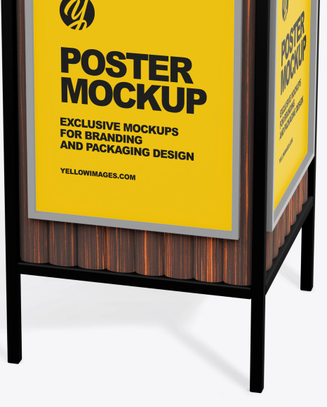 Advertising Rubbish Bin Mockup - Top Half Side View