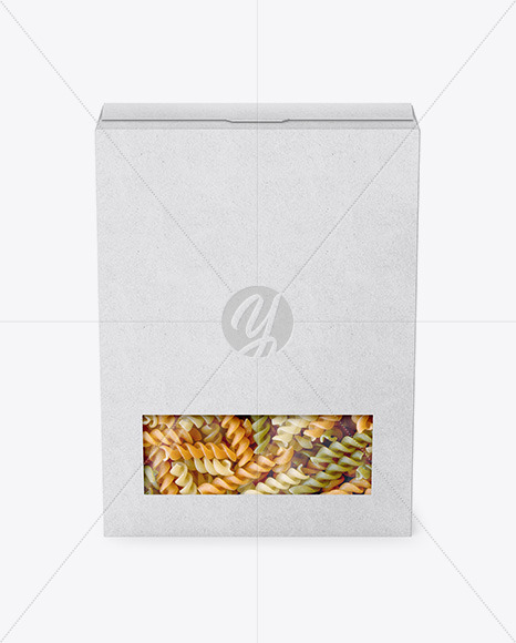 Kraft Box with Tricolor Pasta Mockup - Front View