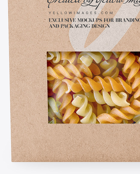 Kraft Box with Tricolor Pasta Mockup - Front View