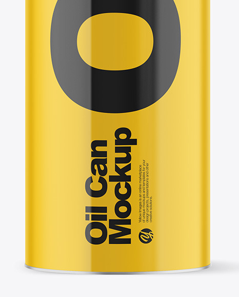 Glossy Oil Tin Can Mockup