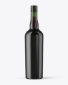 Green Glass Port Wine Bottle Mockup