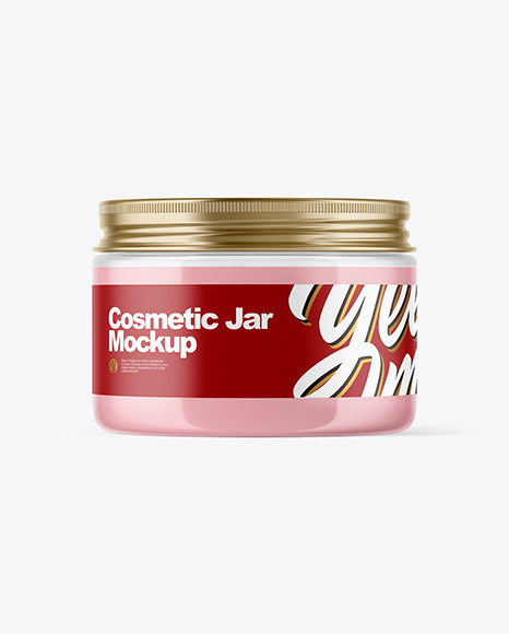 Clear Cosmetic Jar Mockup - Clear+Cosmetic+Jar+Mockup+in+Jar+Mockups+on+Yellow+Images+...