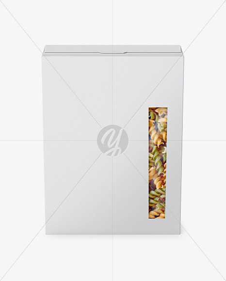 Paper Box with Tricolor Pasta Mockup - Front View