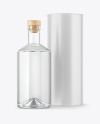 Clear Glass Gin Bottle with Tube Mockup