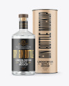 Clear Glass Gin Bottle with Tube Mockup