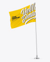 Matte Flag w/ Metallic Pole Mockup