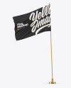 Matte Flag w/ Metallic Pole Mockup