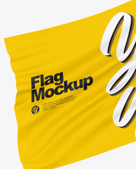 Matte Flag w/ Metallic Pole Mockup