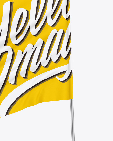 Matte Flag w/ Metallic Pole Mockup