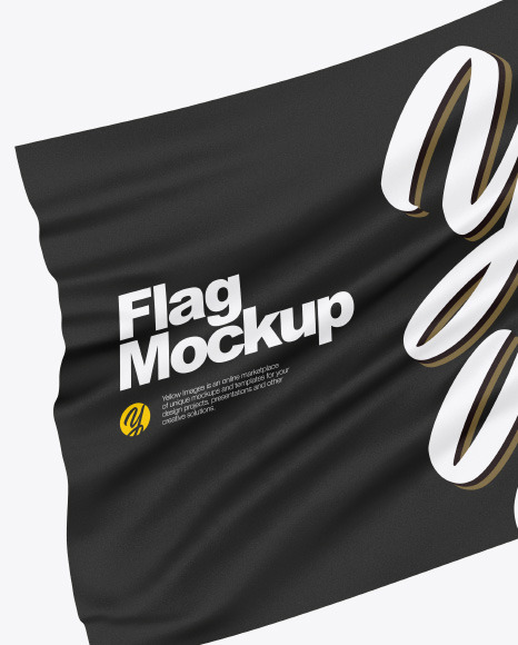 Matte Flag w/ Metallic Pole Mockup