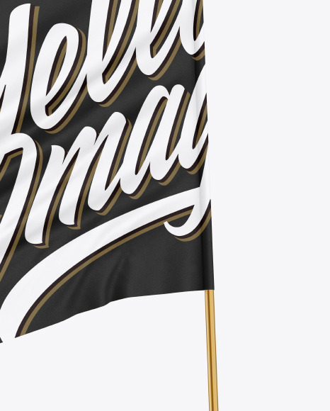 Matte Flag w/ Metallic Pole Mockup