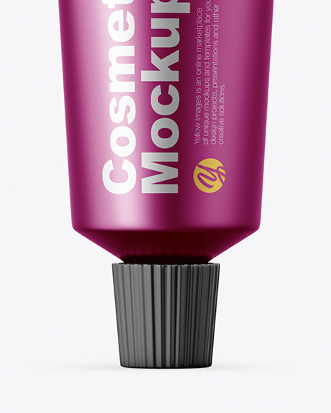 Metallic Cosmetic Tube Mockup Metallic Cosmetic Tube Mockup