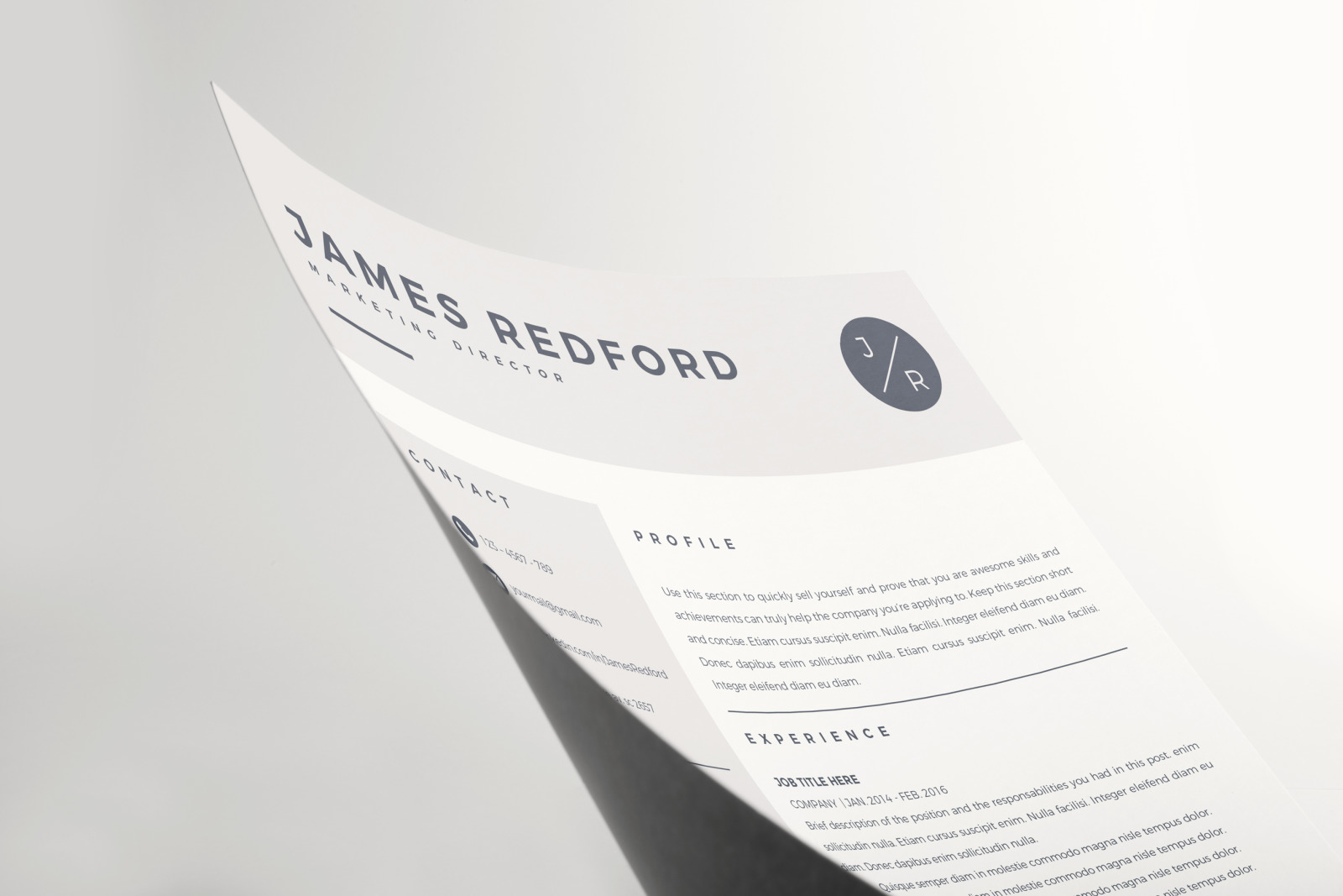 Marketing Resume, CV. Professional Resume Template for Ms Word and Pages + Cover Letter &amp; References