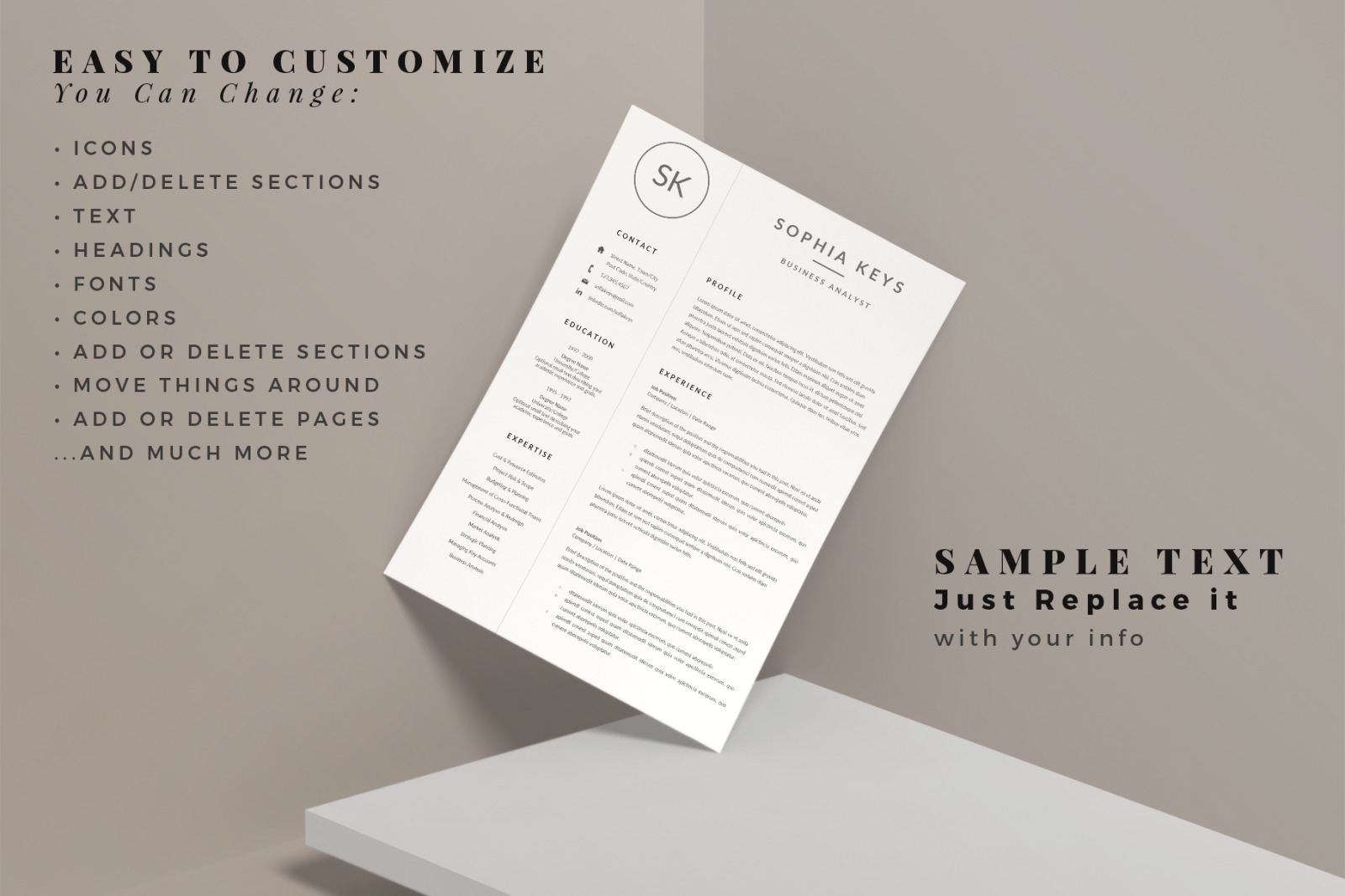 Minimalist Resume CV Layout with Logo for MS Word & Mac Pages + Cover Letter + References + icon set Minimalist Resume CV Layout with Logo for MS Word & Mac Pages + Cover Letter + References + icon set