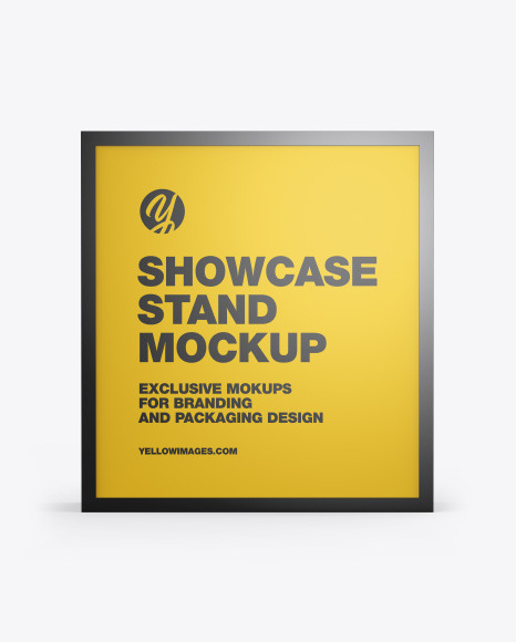 Glossy Metallic Showcase Stand Mockup