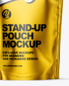 Matte Metallic Stand Up Pouch with Zipper Mockup