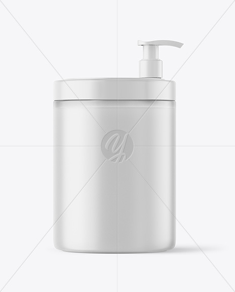 Frosted Jar with Pump Mockup