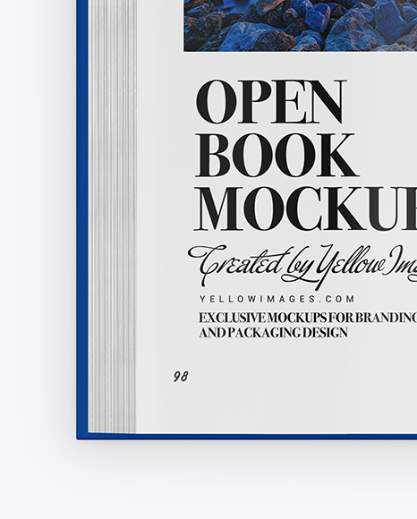 Opened Book with Bookmark Mockup