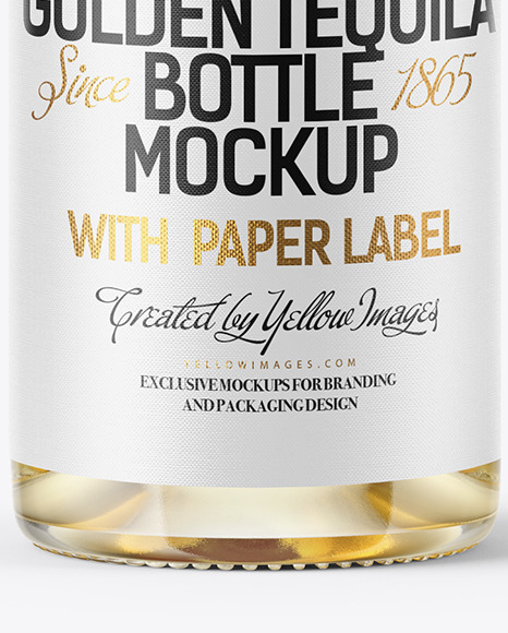 Golden Tequila Bottle Mockup