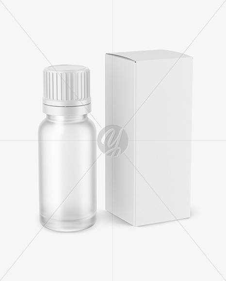 Frosted Glass Dropper Bottle with Box Mockup