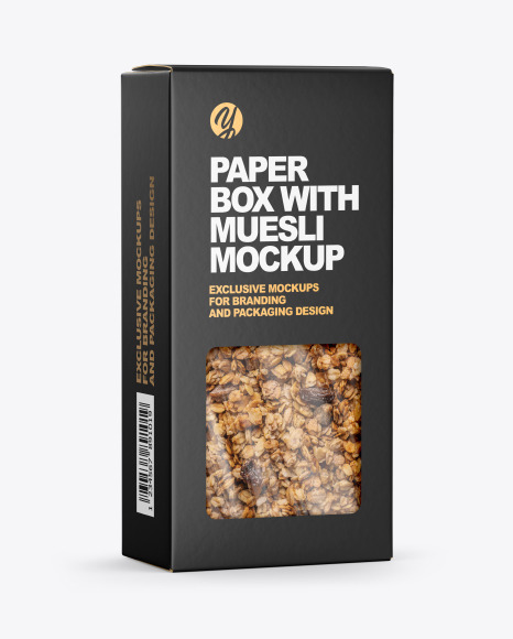 Paper Box with Muesli Mockup