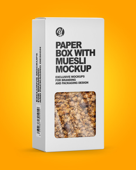 Paper Box with Muesli Mockup