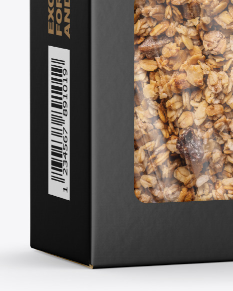 Paper Box with Muesli Mockup